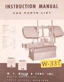 W F Wells W-9 and W-14, Band Saw Instructions and Parts Manual